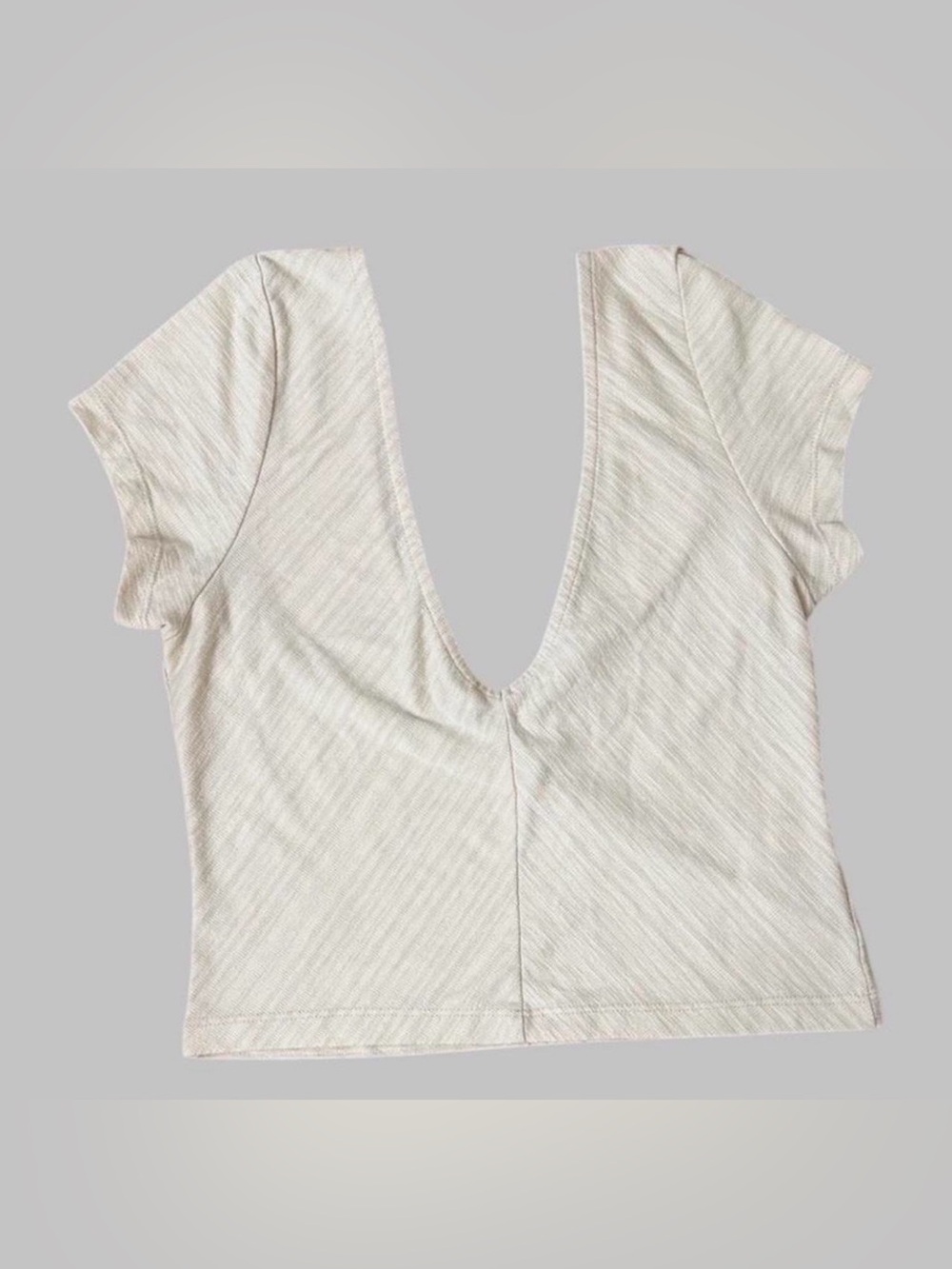Free People Intimately Cream Double V-Neck Crop Top